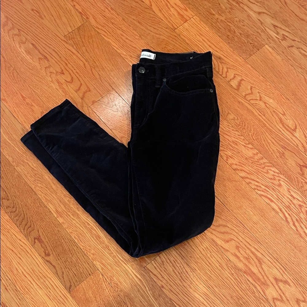 Madewell Black Skinny Velvet Pants‎
